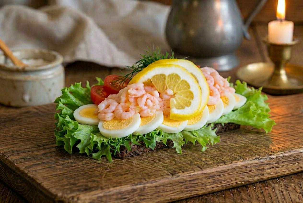 Smørrebrød – Æg og rejer
